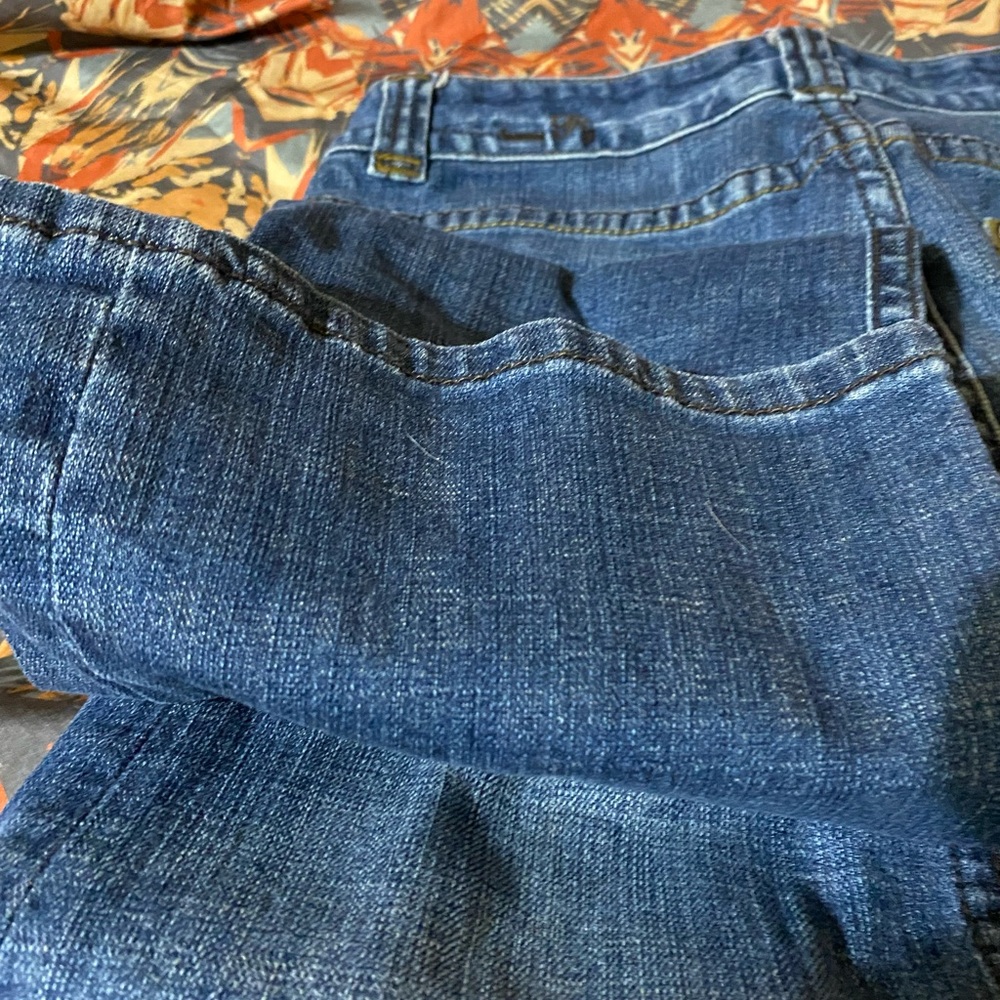 JEANS Rock & Roll Cowgirl Denim Jeans with Pink Stitching .
size 28x34 - Picture 6 of 9